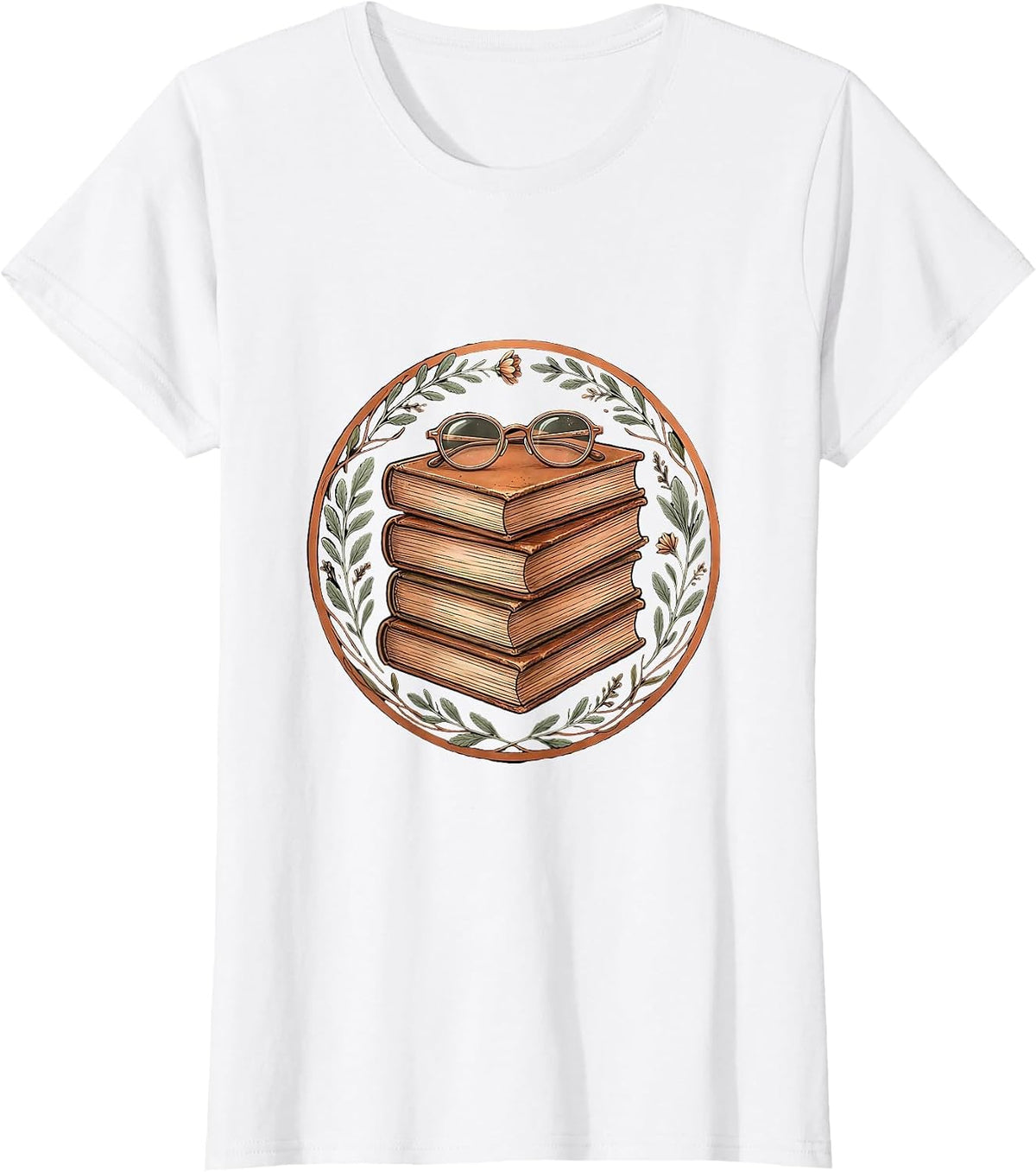 Women's English Teacher Classic Novels Reading Glasses Graphic T-Shirt - White