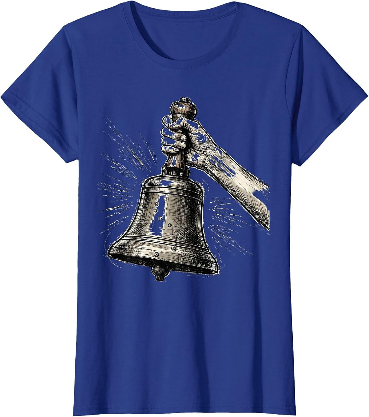 Women's Elementary Teacher Old School Bell Illustration T-Shirt - Royal Blue
