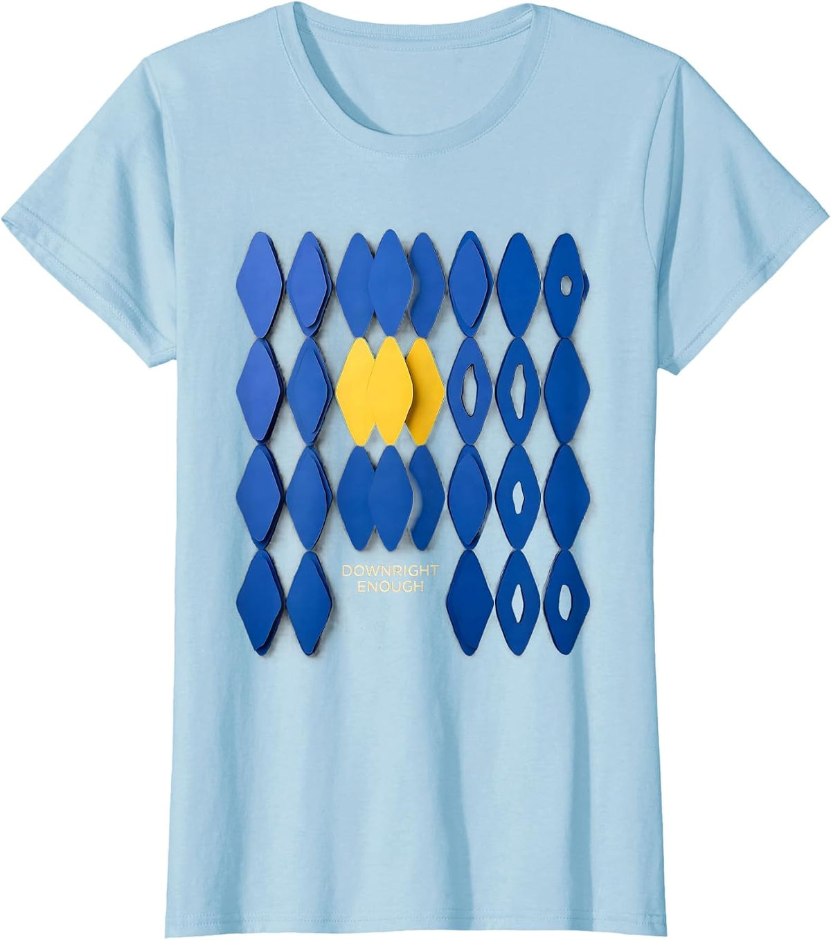 Downright Enough Paper Cutout Down Syndrome Awareness Family T-Shirt - Baby Blue