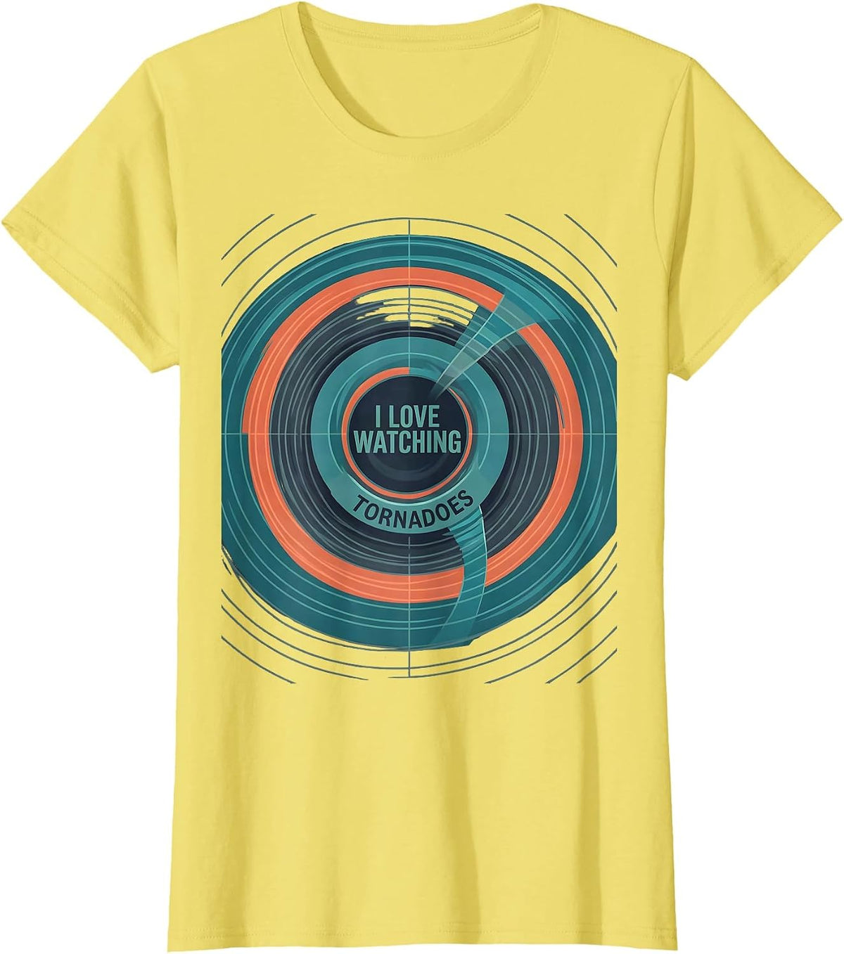 I Love Watching Tornadoes Funny Storm Chaser Meteorology T-Shirt - Lemon Yellow