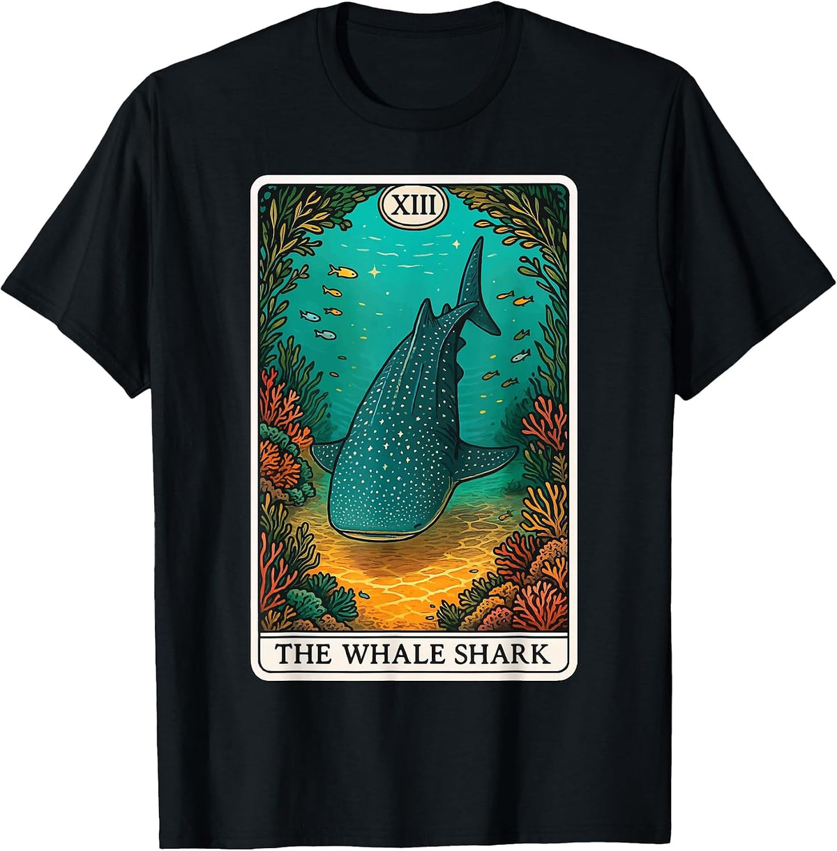 The Whale Shark Tarot Card T-Shirt - Black