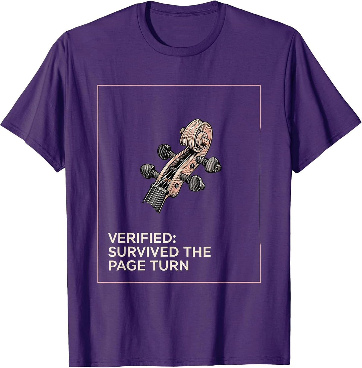 Men's Verified Survived The Page Turn Editorial Conceptual Band T-Shirt - Purple