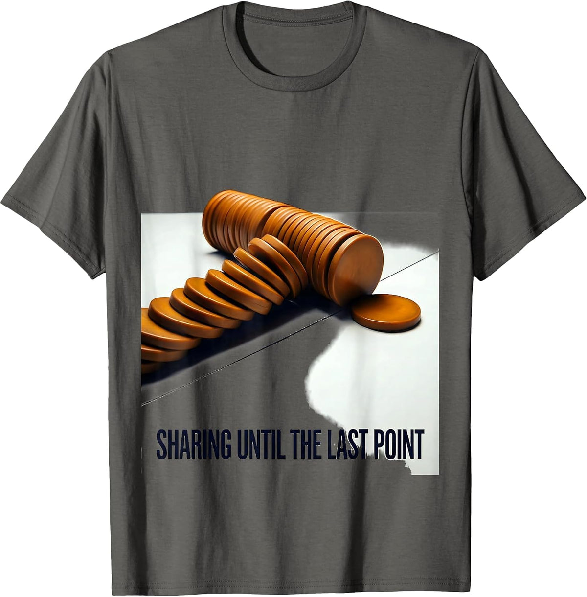 Sharing Until The Last Point Funny Board Game Night Host T-Shirt - Asphalt Grey