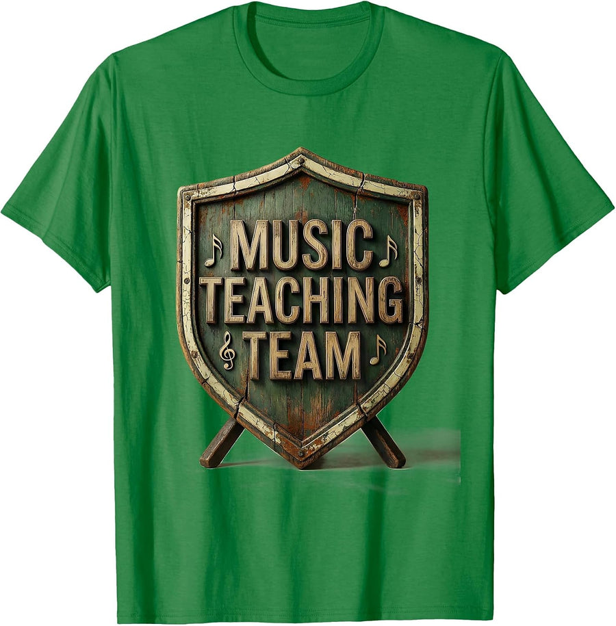 Men's Music Teaching Team Vintage Teacher Appreciation Staff Gift T-Shirt - Kelly Green