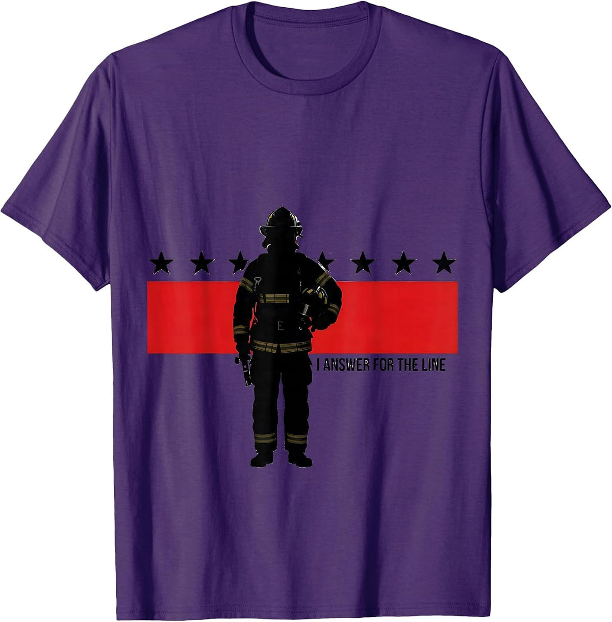 I Answer For The Line Firefighter Thin Red Line Tribute T-Shirt - Purple