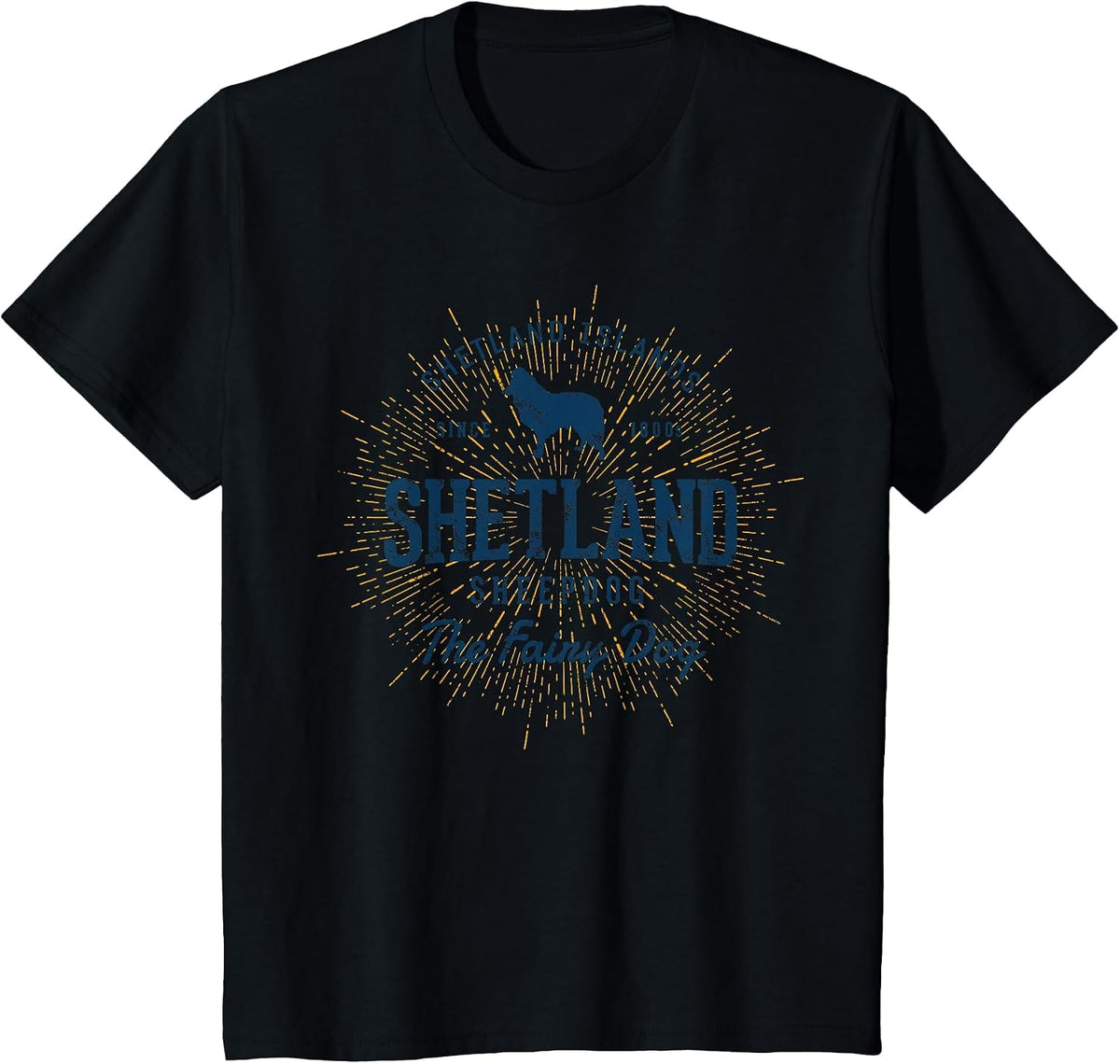 Vintage Sheltie Shetland Sheepdog Retro T-Shirt - Black