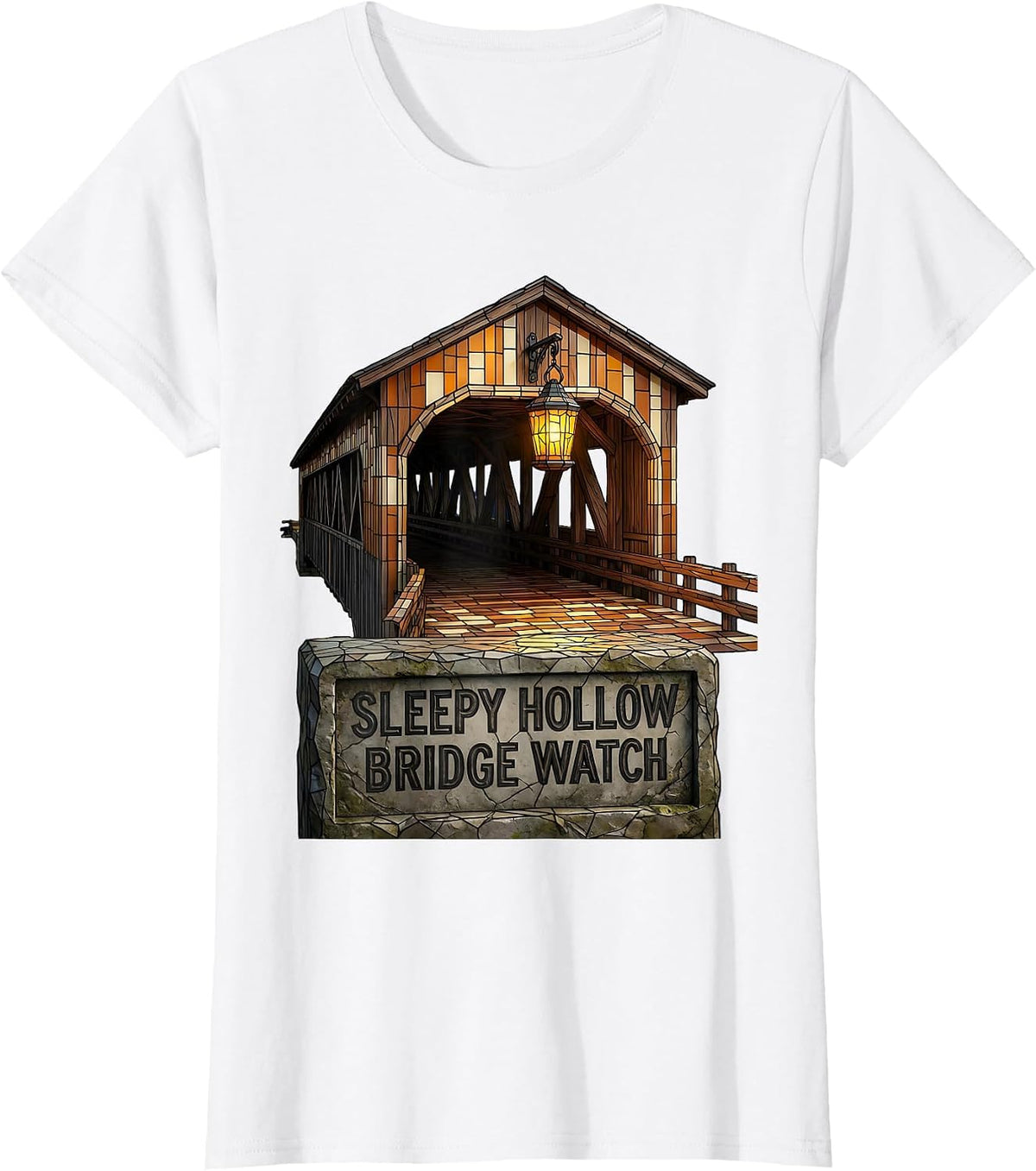 Sleepy Hollow Bridge Watch Gothic Horror Halloween Fan T-Shirt - White