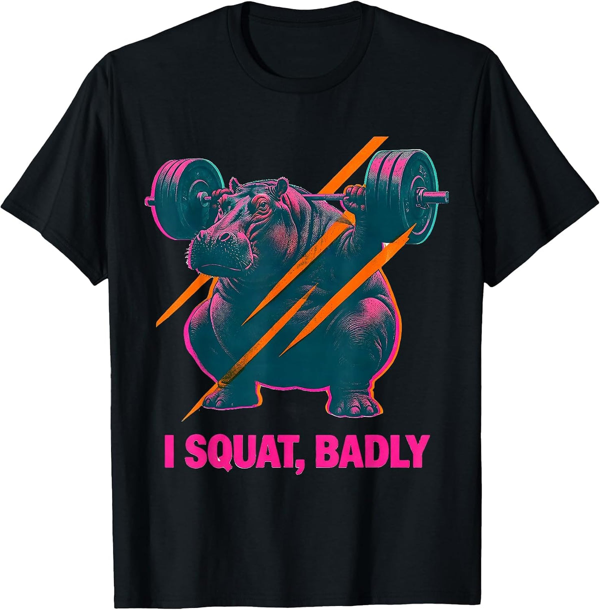 Men's I Squat, Badly Funny Gym Workout Weightlifting Humor T-Shirt - Black