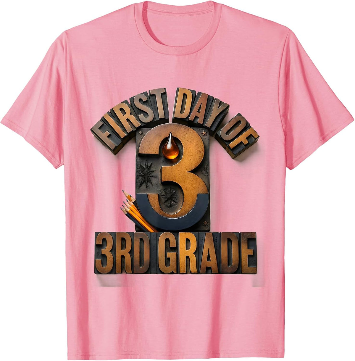 Men's First Day Of 3rd Grade Groovy Back To School Third Grade T-Shirt - Pink