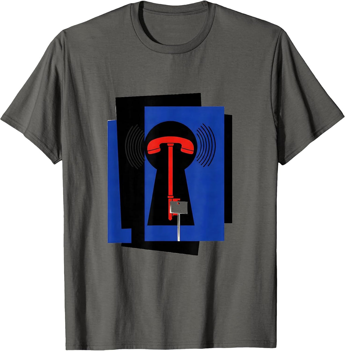 Geometric Door Keyhole Realtor Real Estate Agent Humor T-Shirt - Asphalt Grey