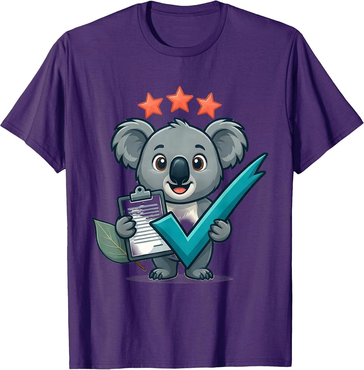 Koala Quality Inspector Cute Animal Lover Gift T-Shirt - Purple