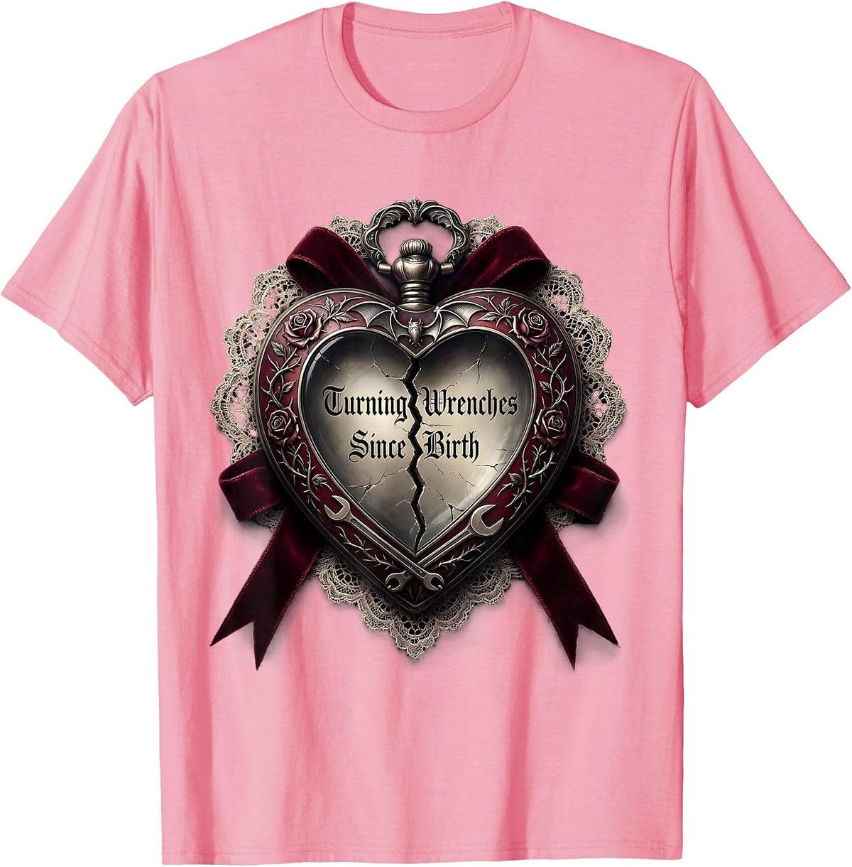 Men's Turning Wrenches Since Birth Mechanic Design T-Shirt - Pink