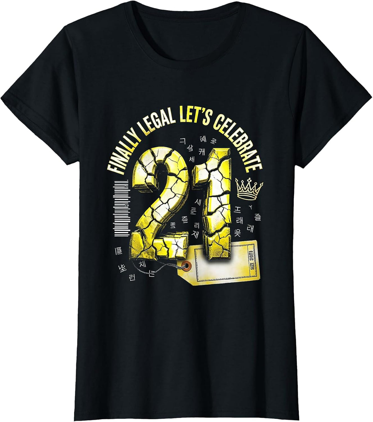 Finally Legal Lets Celebrate 21st Birthday Design T-Shirt - Black