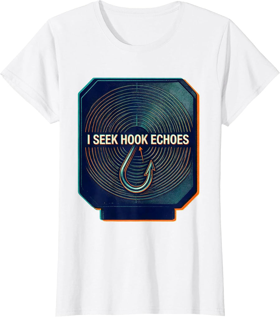 Women's I Seek Hook Echoes Risograph Tornado Storm Chaser T-Shirt - White