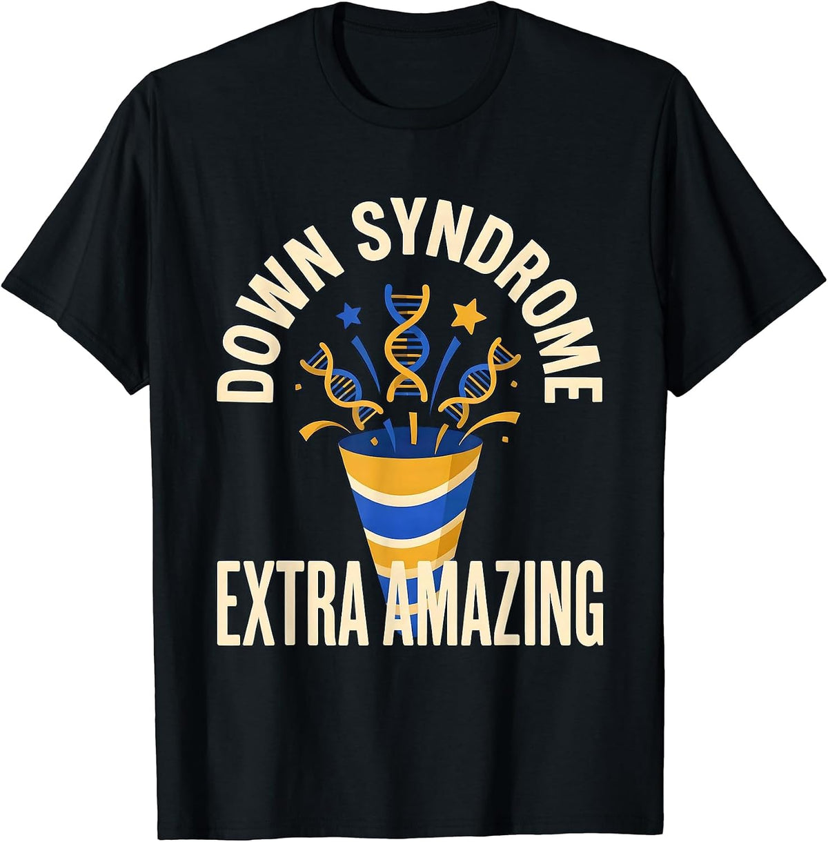 Men's Down Syndrome, Extra Amazing Supportive Family Awareness T-Shirt - Black
