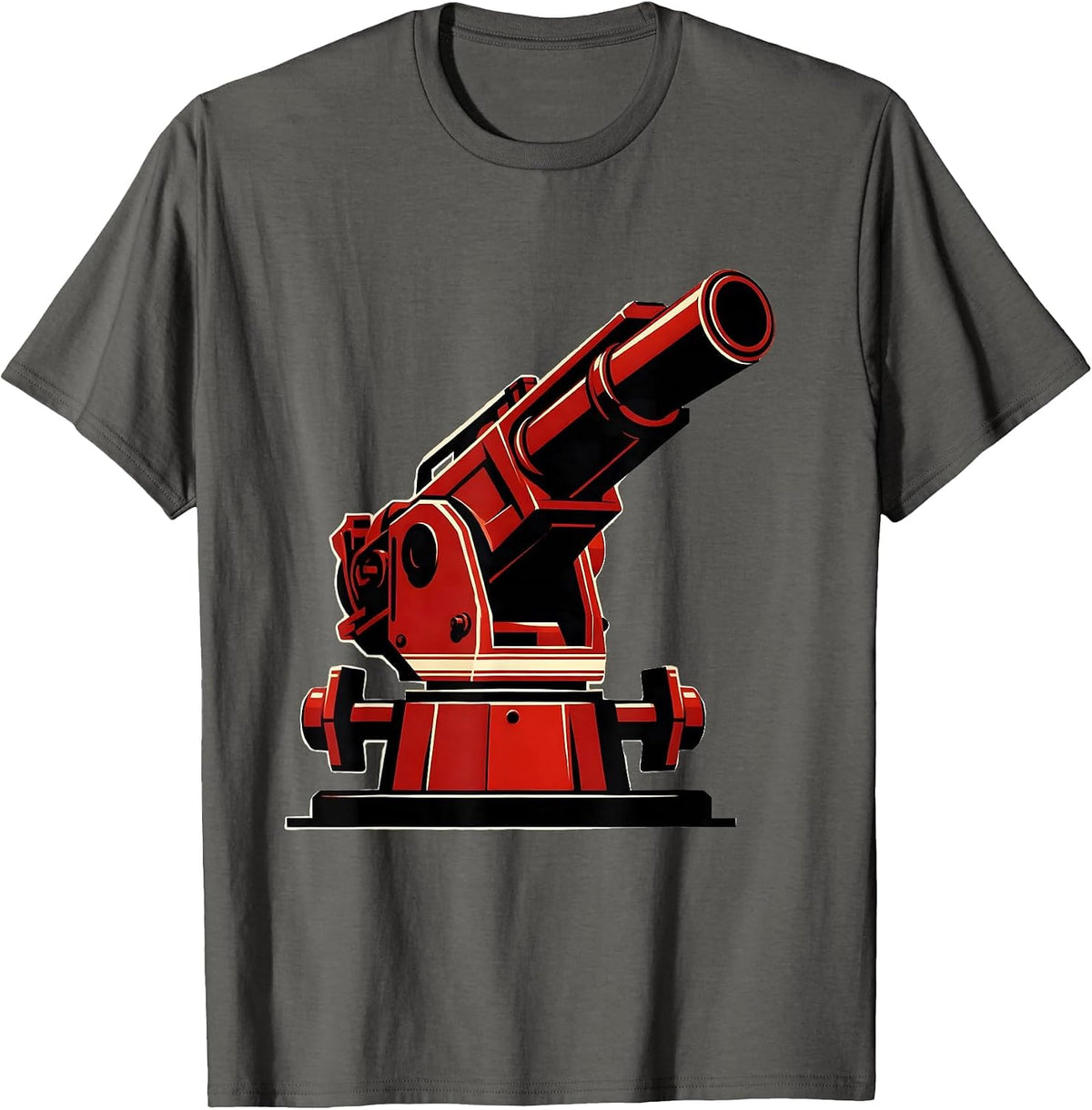 Men's Fire Apparatus Deck Gun Sports Firefighter Humor T-Shirt - Asphalt Grey