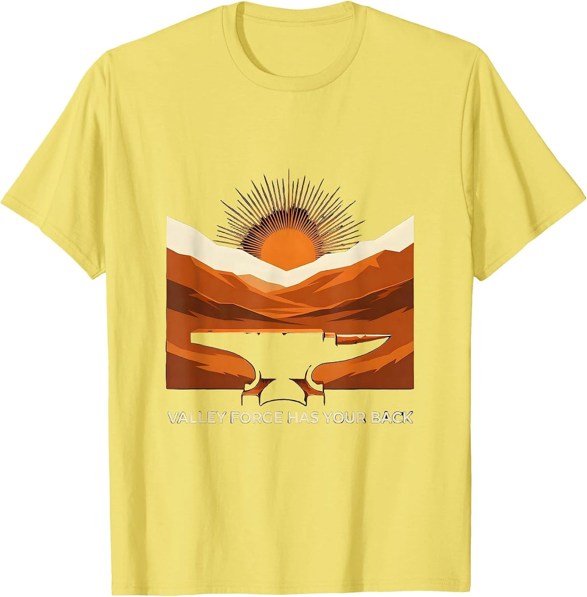 Men's Valley Forge Has Your Back Automotive Design T-Shirt - Lemon Yellow