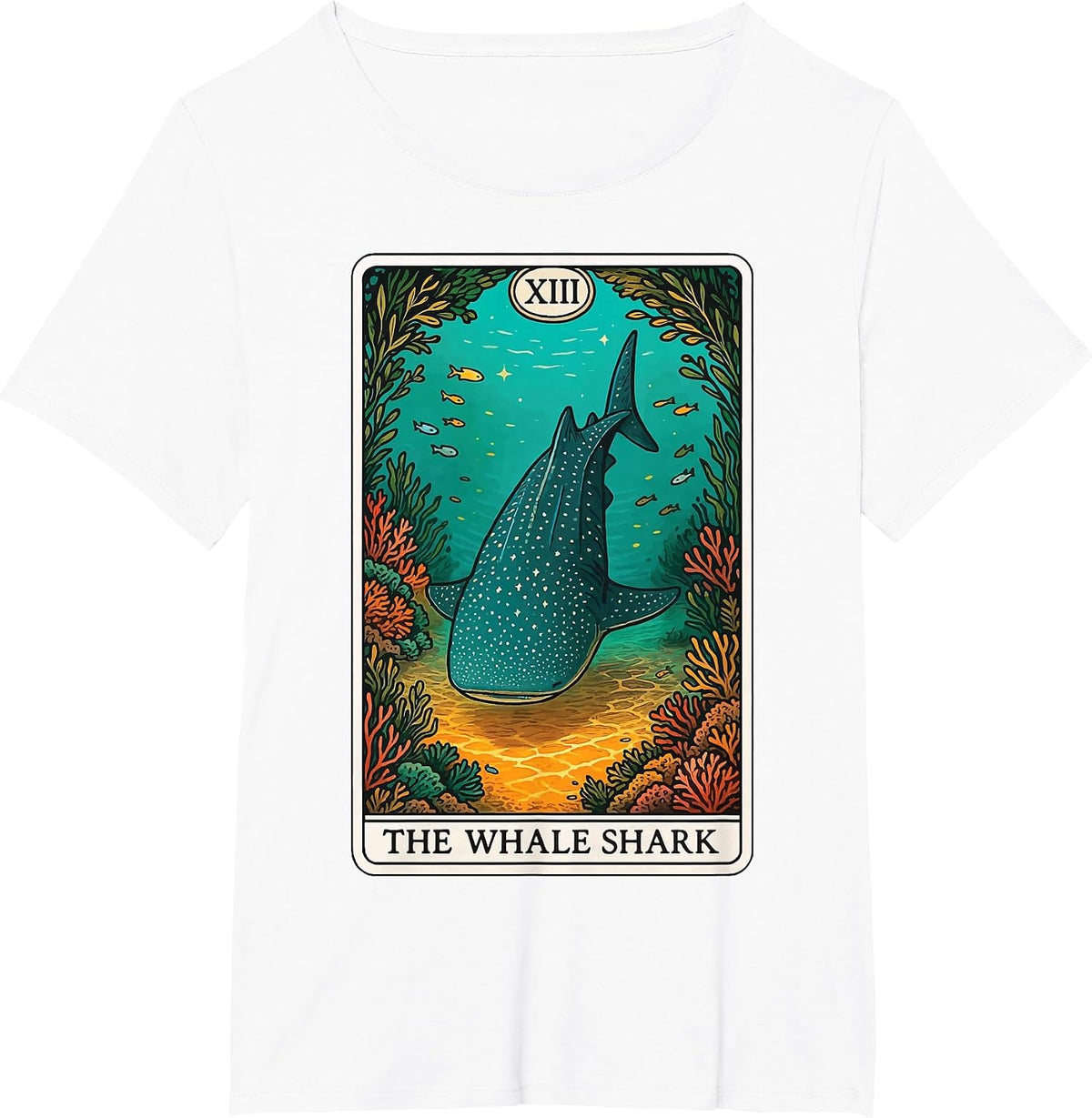 The Whale Shark Tarot Card T-Shirt - White