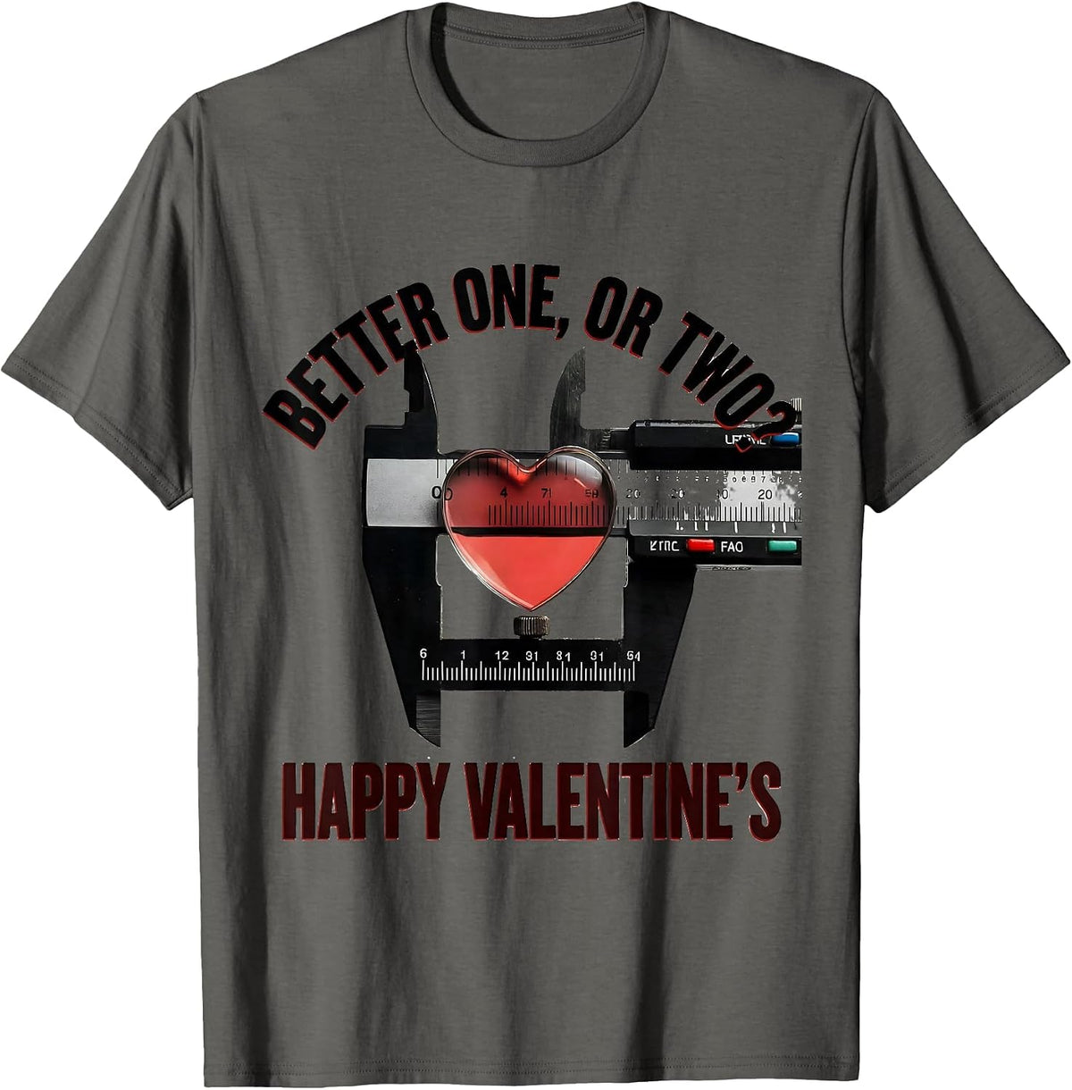 Better One, Or Two? Happy Valentine's Optometrist Eye-Care T-Shirt - Asphalt Grey