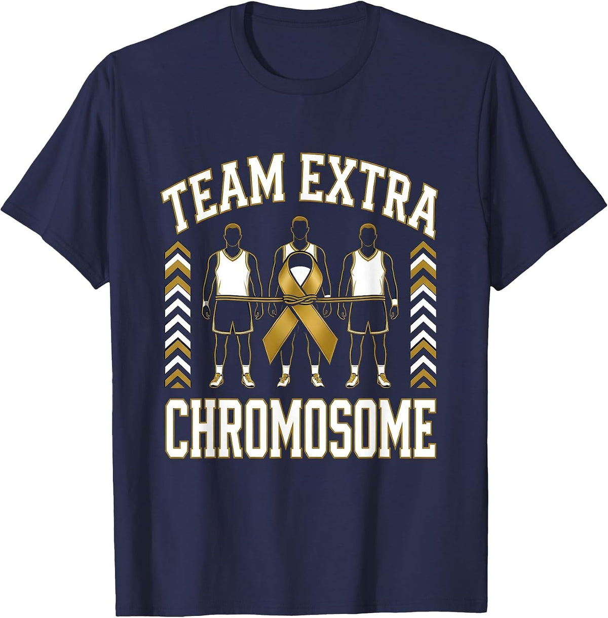 Men's Team Extra Chromosome Sports Pride Down Syndrome Awareness T-Shirt - Navy Blue