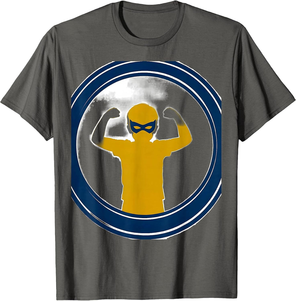 Down Syndrome Awareness Superhero Child Design T-Shirt - Asphalt Grey