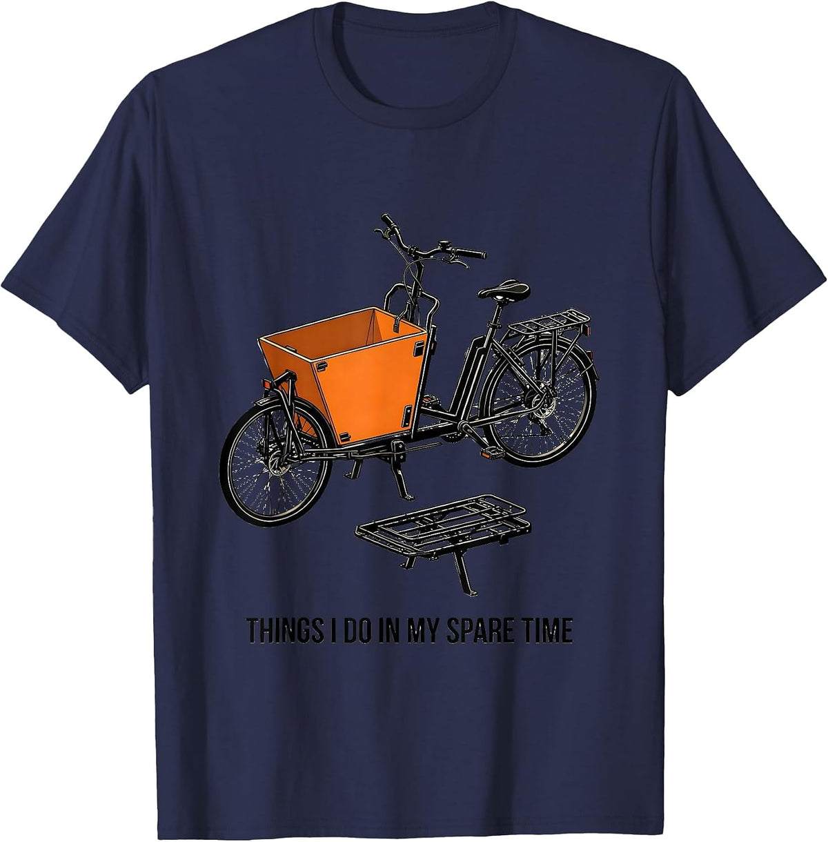 Things I Do In My Spare Time Funny Biker Motorcycle Cycling T-Shirt - Navy Blue