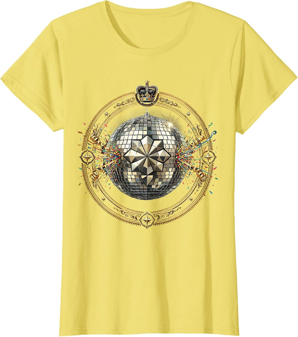 Women's 21st Birthday Disco Ball Midnight Countdown T-Shirt - Lemon Yellow