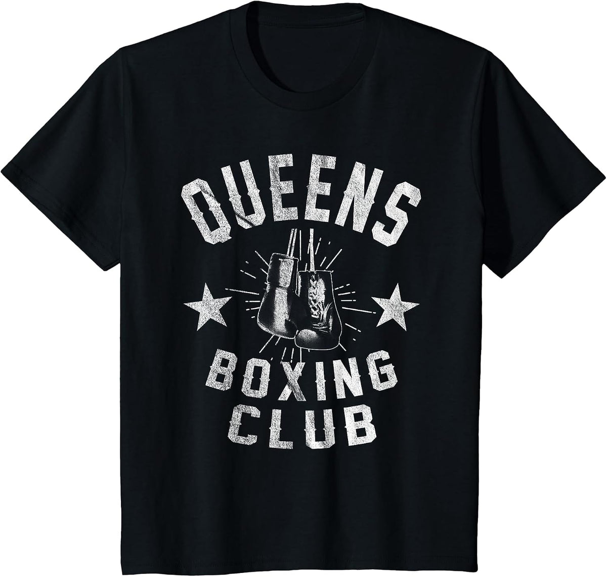 Queens Boxing Club - Vintage Distressed Boxer T-Shirt T-Shirt - Black