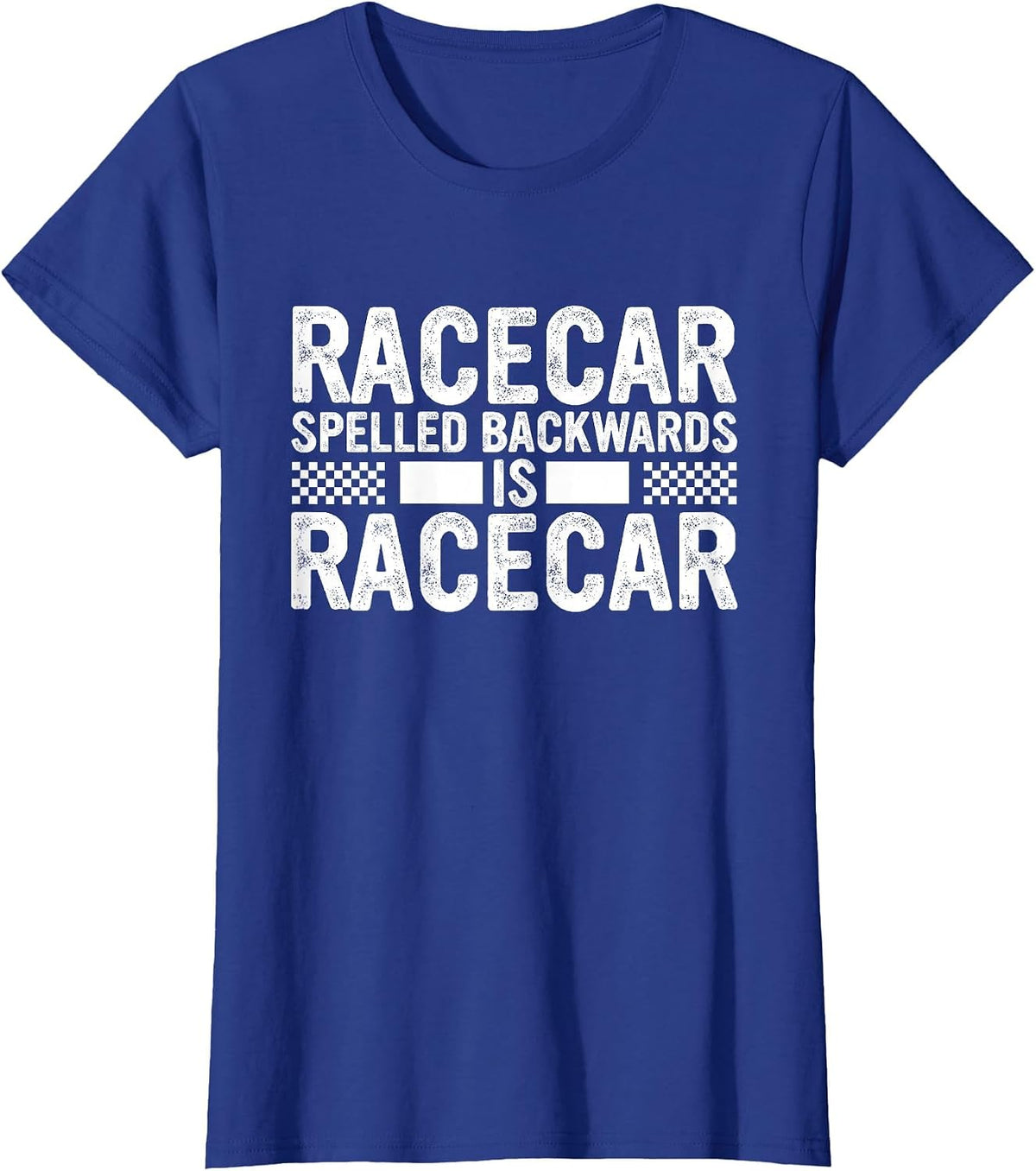 Racecar Spelled Backwards Mechanic Funny Car Racing Saying T-Shirt - Royal Blue