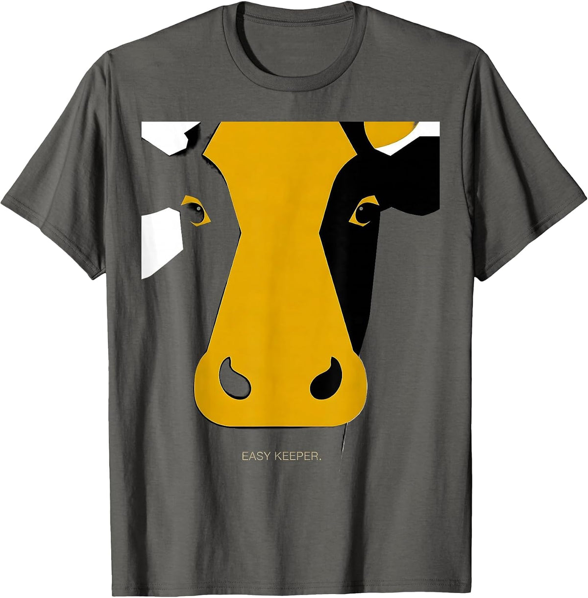 Easy Keeper Funny Cow Farm Animal Humor Farmer Gift T-Shirt - Asphalt Grey