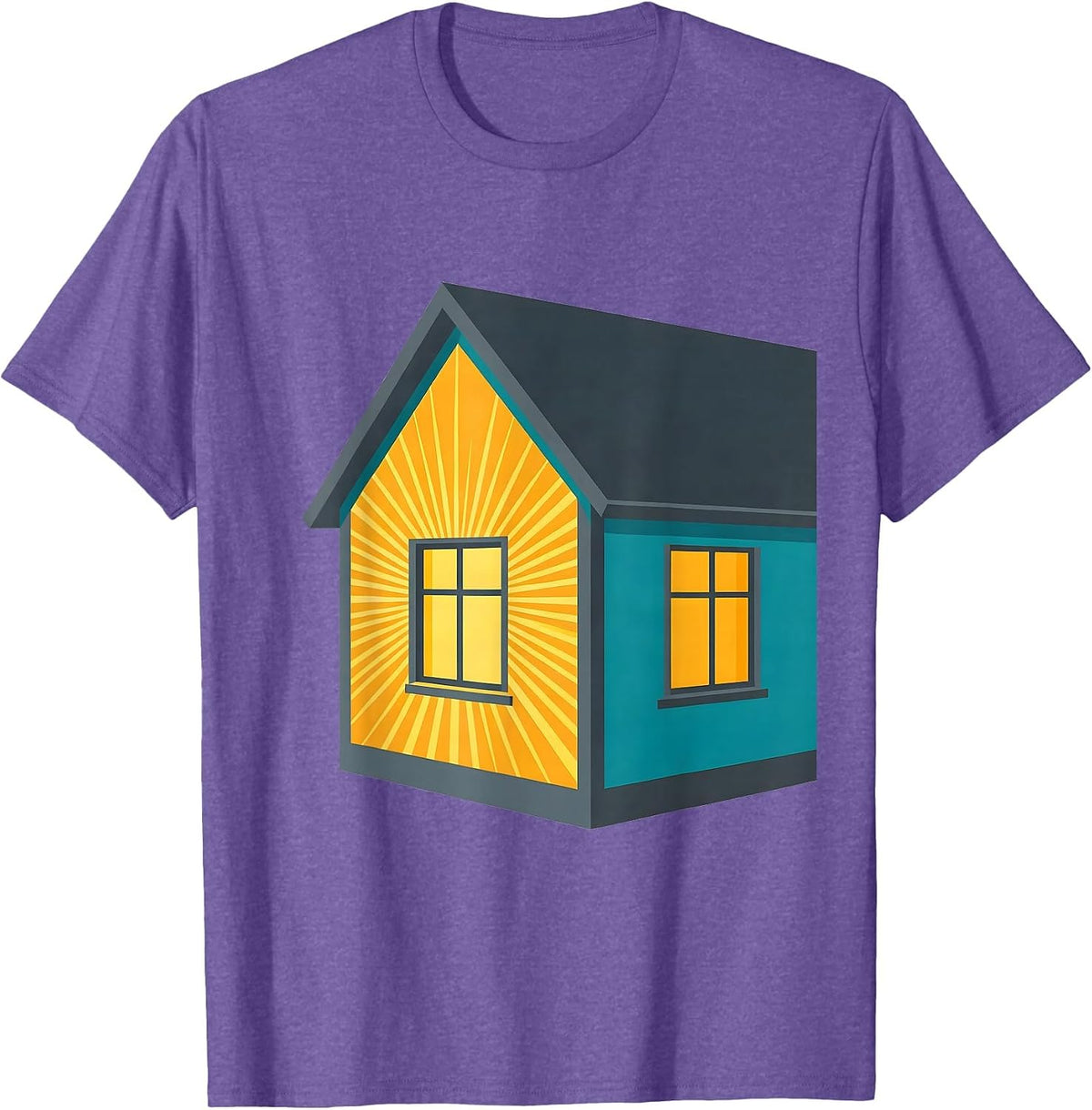 Men's House Window Realtor Real Estate Agent Humor T-Shirt - Purple Heather