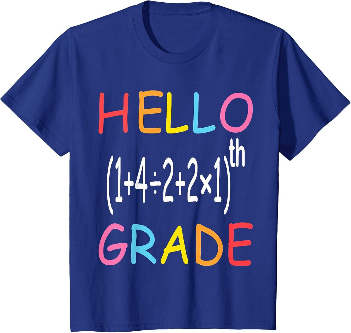 Back to School Hello Fifth Grade Equation Math Teacher Funny T-Shirt - Royal Blue