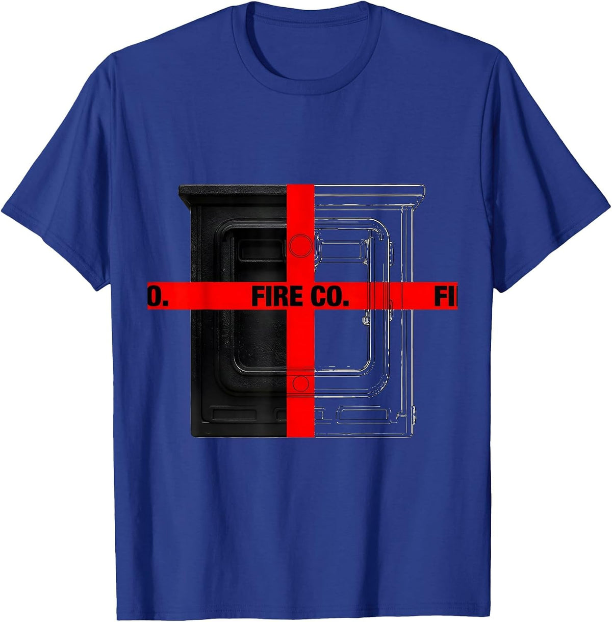 FIRE CO. Firefighter Department Pride Humor Thin Red Line T-Shirt - Royal Blue