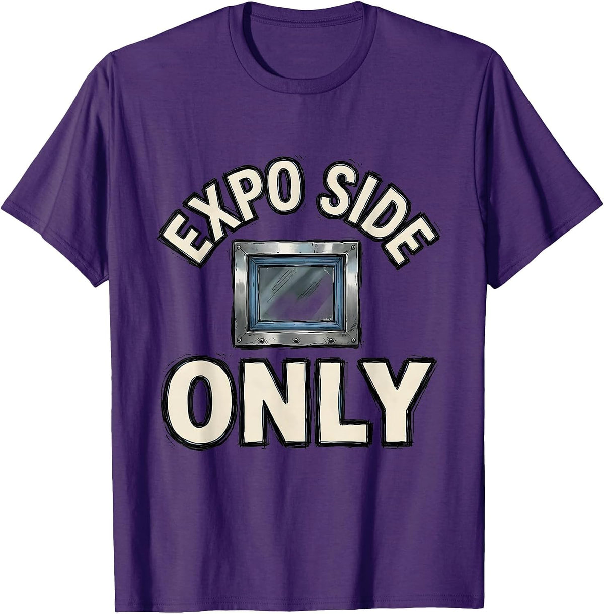 Expo Side Only Funny Chef Kitchen Slang Cook Gift T-Shirt - Purple