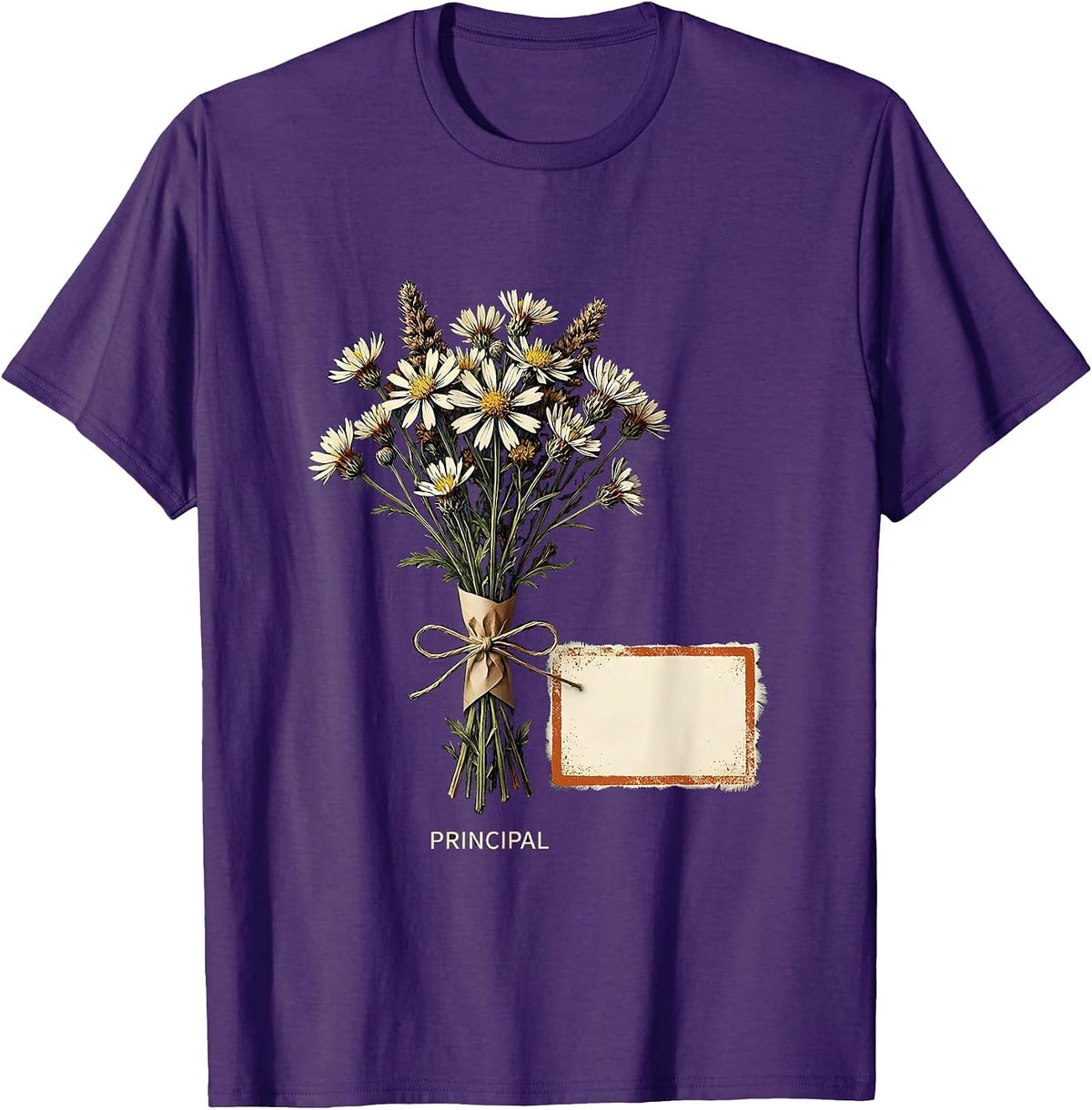 Men's Principal Rubber Stamp Teacher Gift School Start T-Shirt - Purple