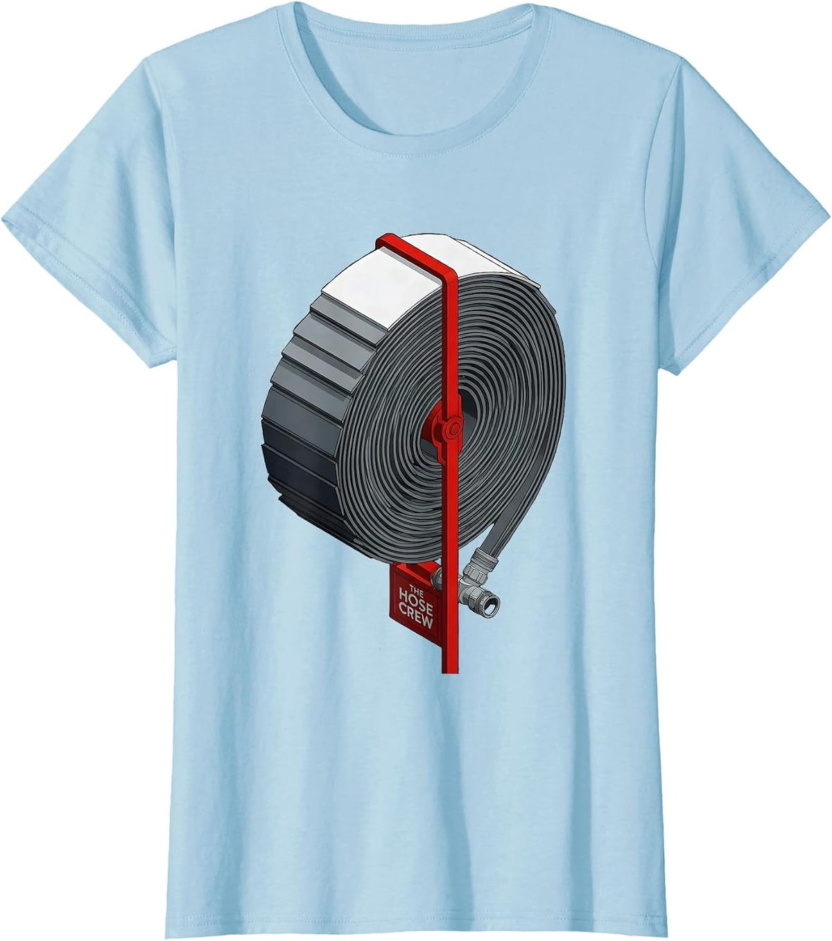 THE HOSE CREW Isometric Firefighter Humor Fire Truck Crew T-Shirt - Baby Blue