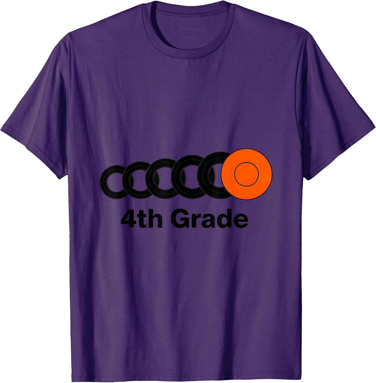 Men's Groovy 4th Grade Back To School First Day of Fourth Grade T-Shirt - Purple