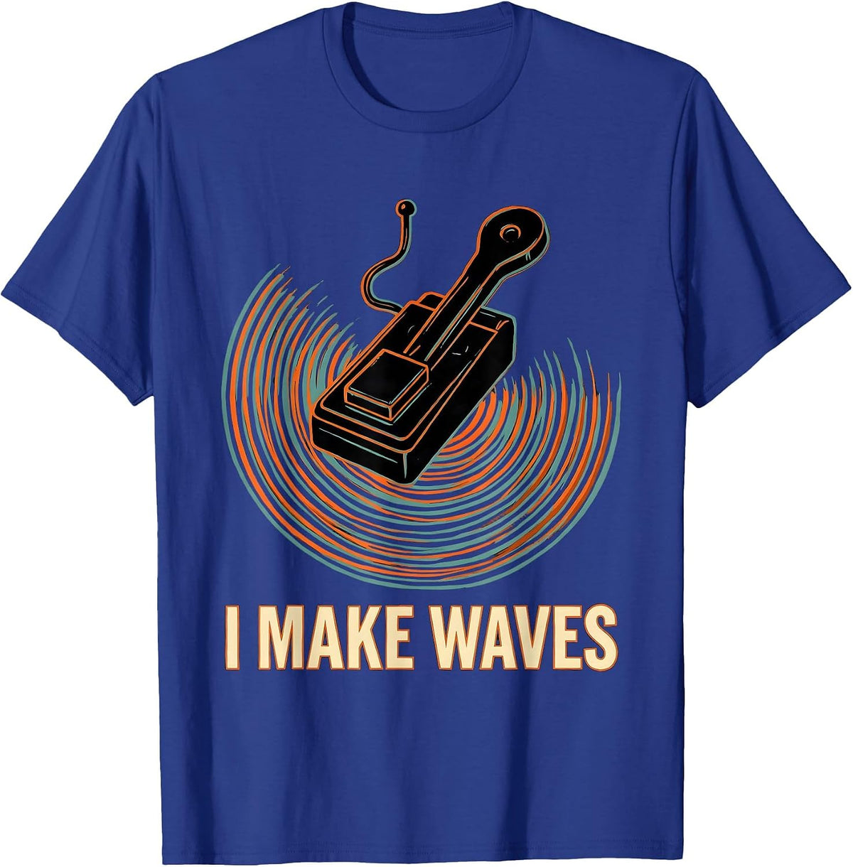 Men's I Make Waves Ham Radio Operator Humor Funny Gift T-Shirt - Royal Blue
