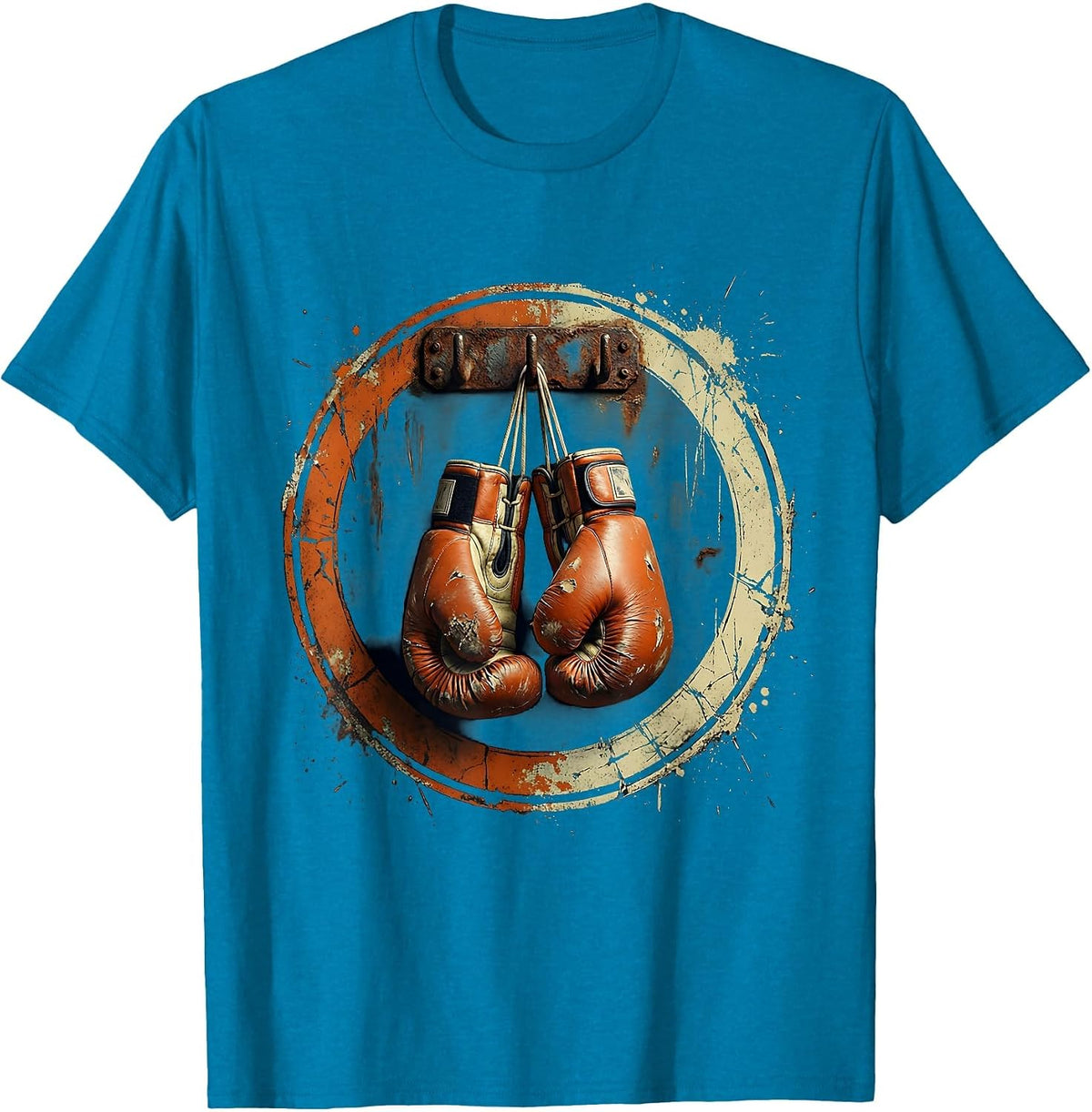 Neon Boxing Gloves Hanging From Hook T-Shirt - Sapphire Blue