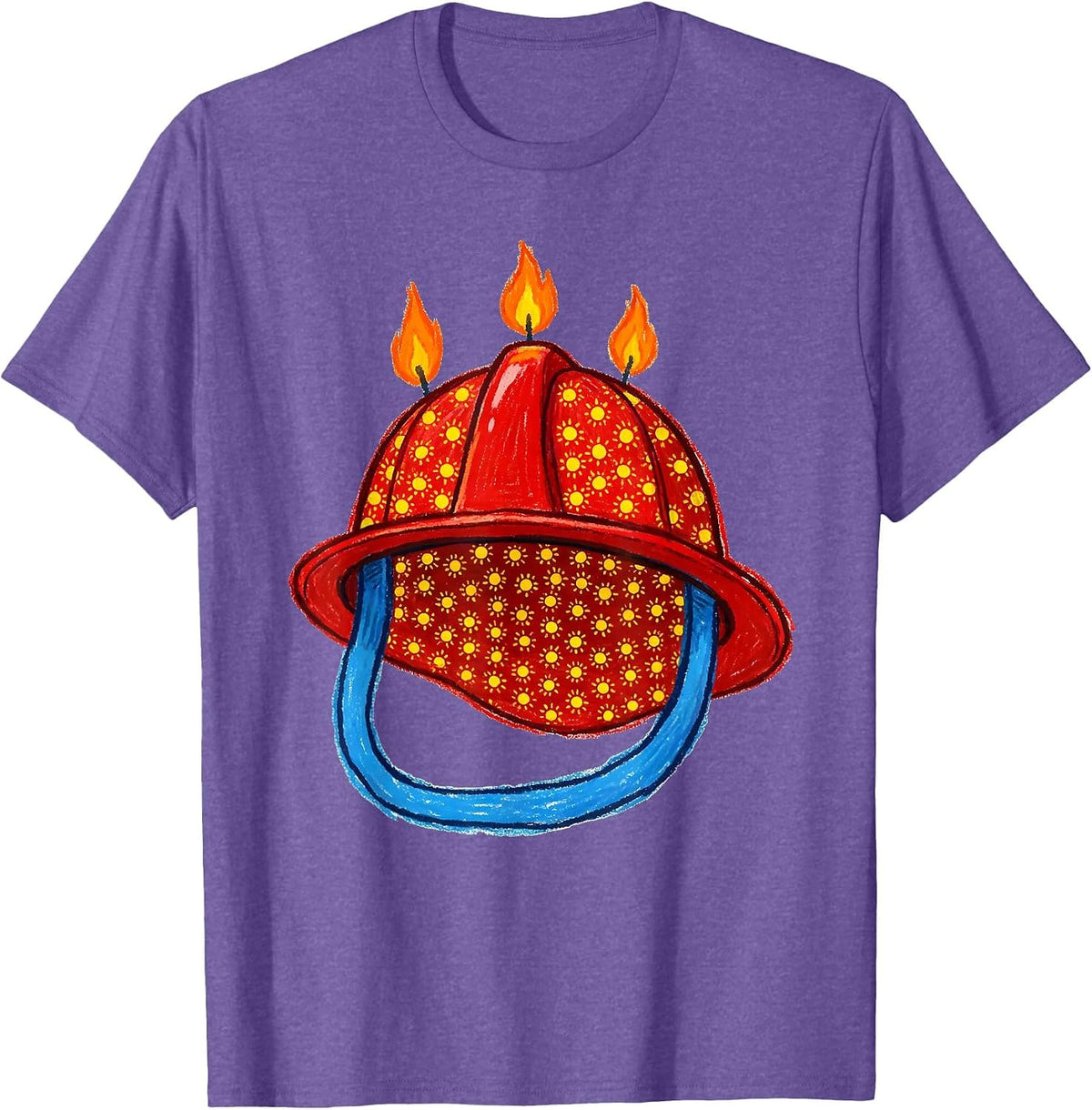 Men's Fire Helmet Kidcore Toddler Firefighter Birthday T-Shirt - Purple Heather