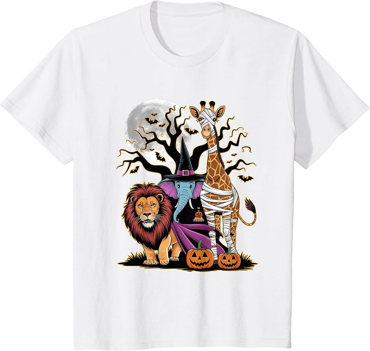 Halloween Zoo Animals Wildlife Safari T-Shirt - White