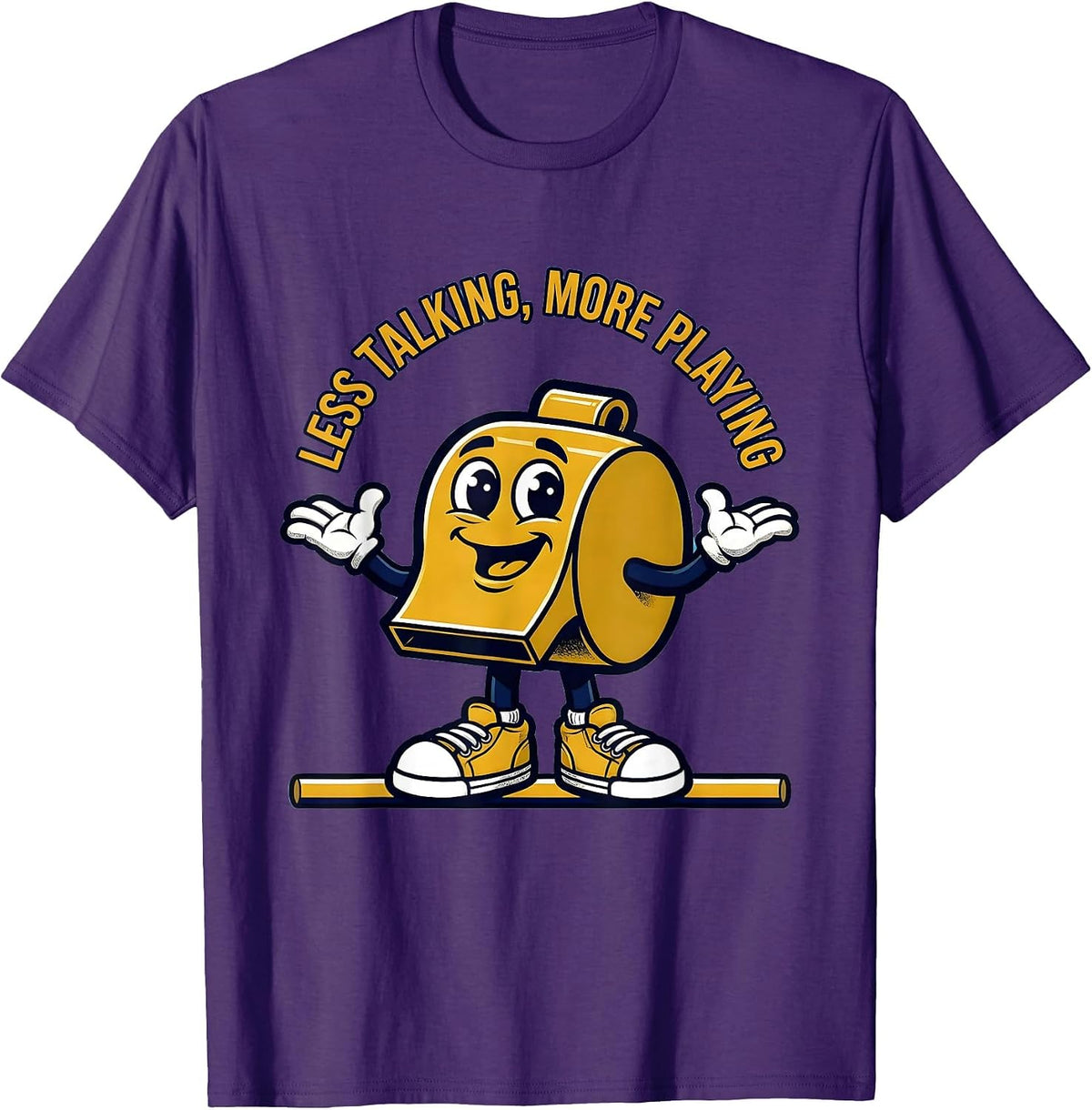 Men's Less Talking More Playing Funny PE Teacher Back To School T-Shirt - Purple