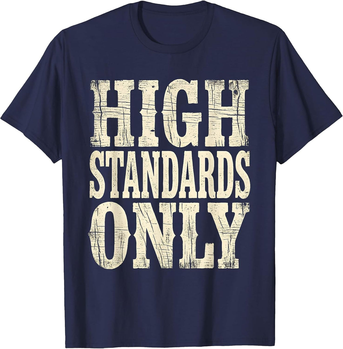 Giraffe High Standards Only Funny Animal Design T-Shirt - Navy Blue