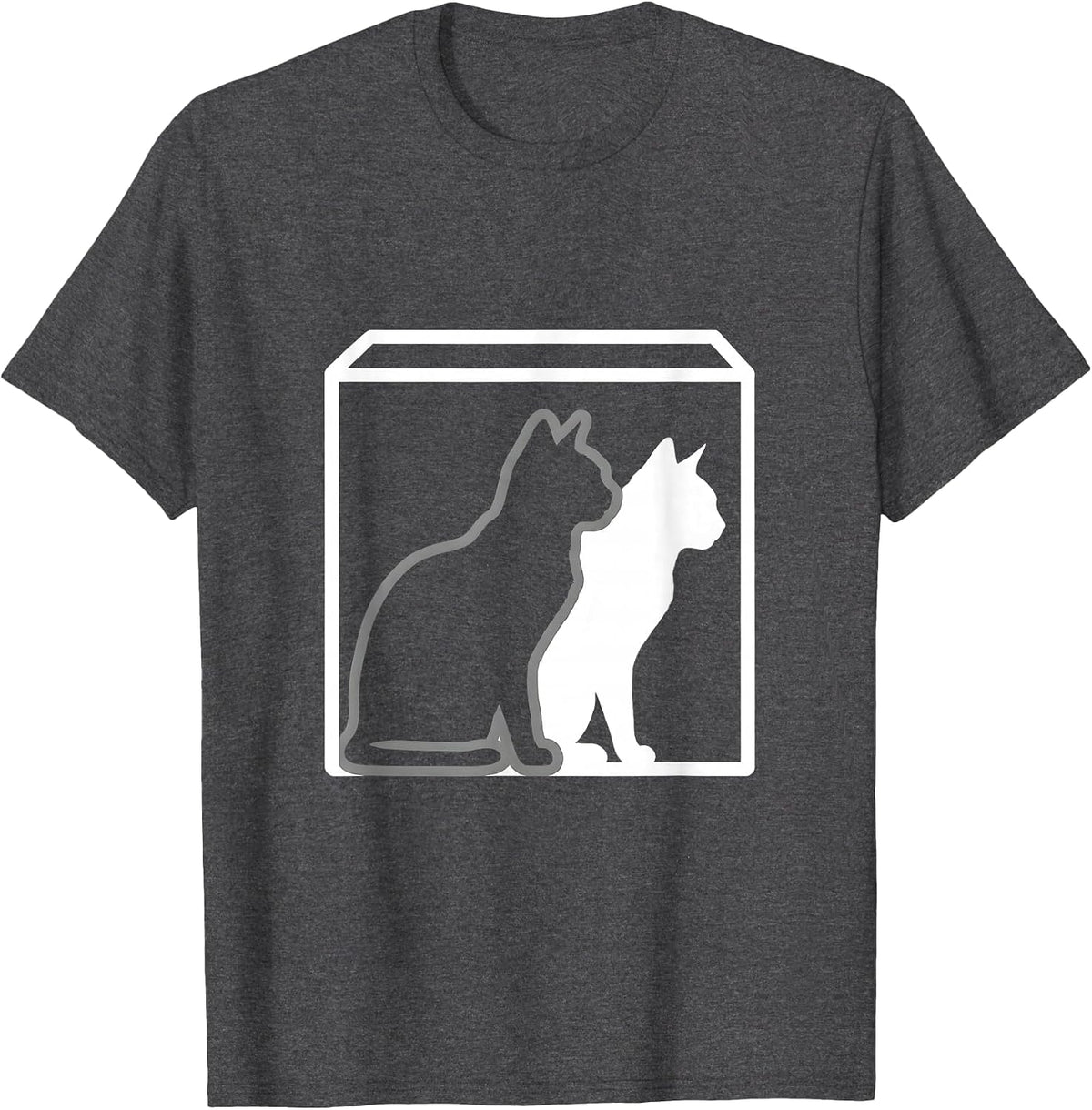 Schrödingers Cat Quantum Physics Nerd Humor T-Shirt - Dark Heather Grey