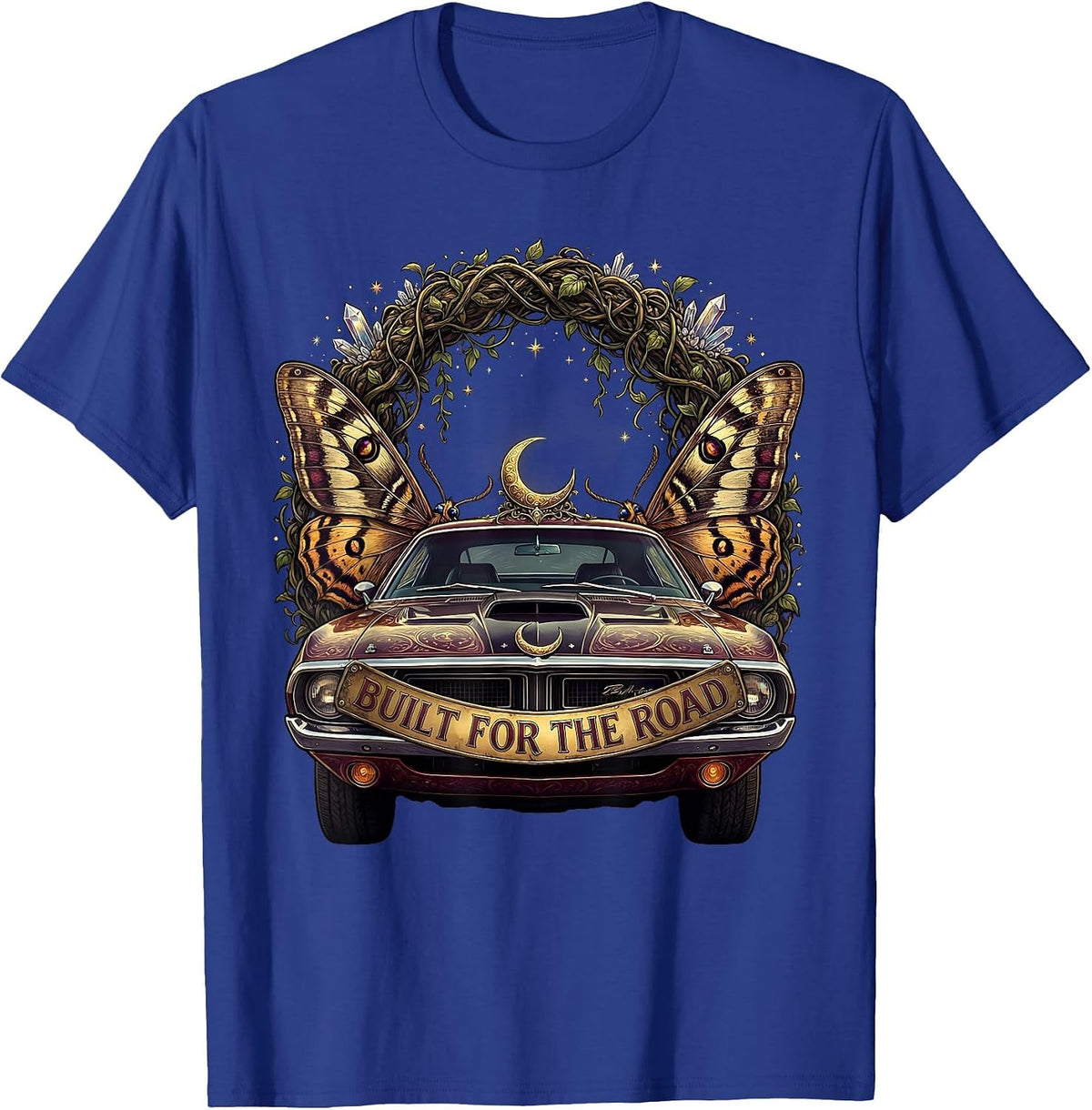 Men's Built for the Road Car Enthusiast Design T-Shirt - Royal Blue