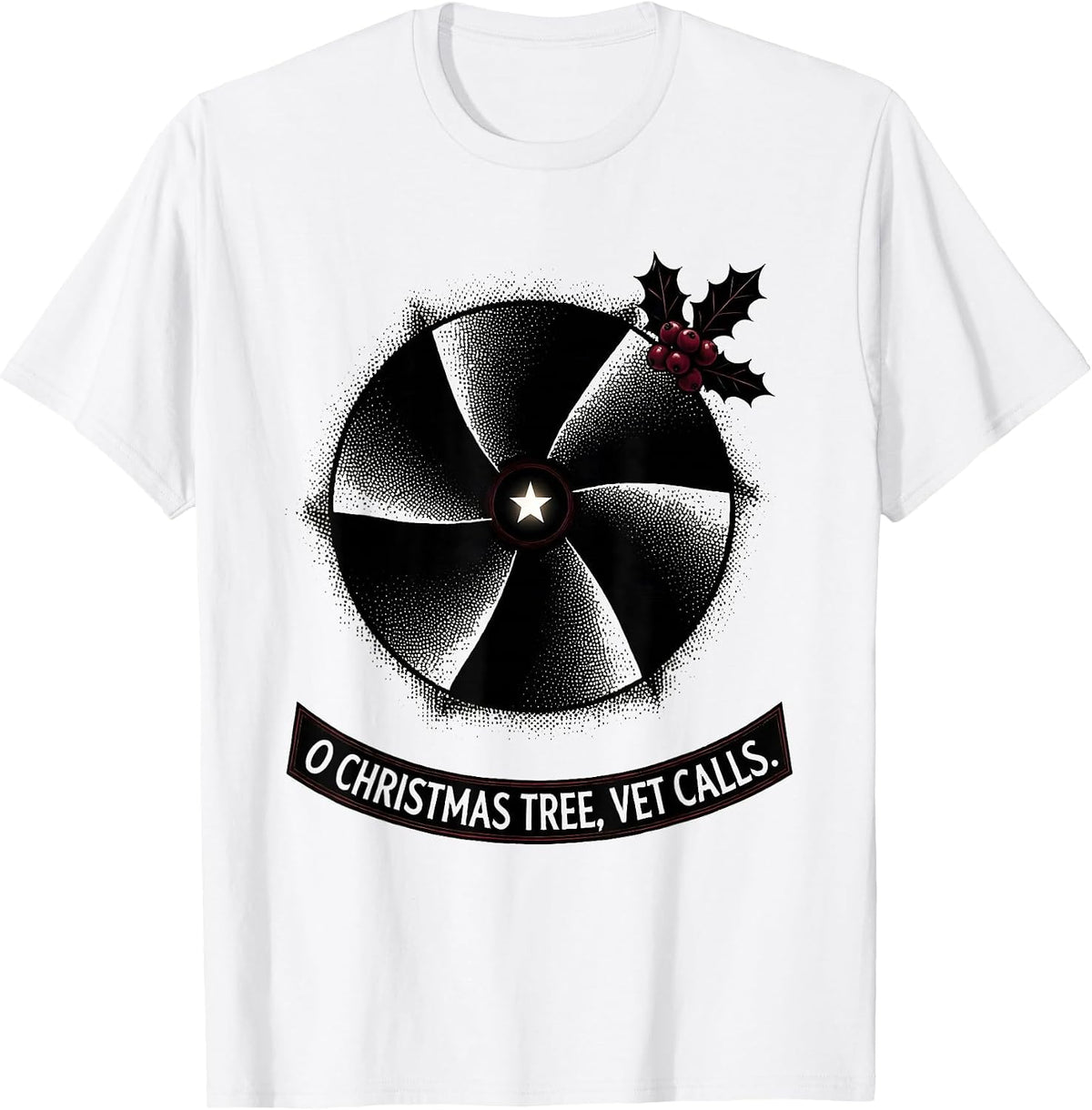 Men's O Christmas Tree Vet Calls Funny Veterinary Tech Christmas T-Shirt - White