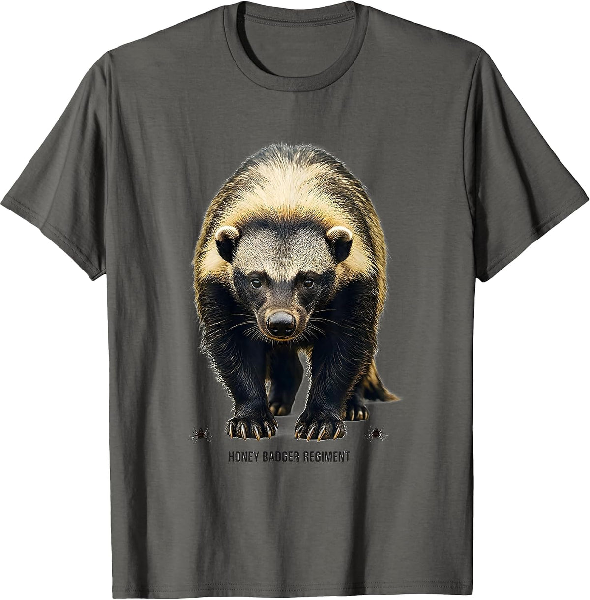 Honey Badger Regiment Funny Animal Lover Wildlife Humor T-Shirt - Asphalt Grey