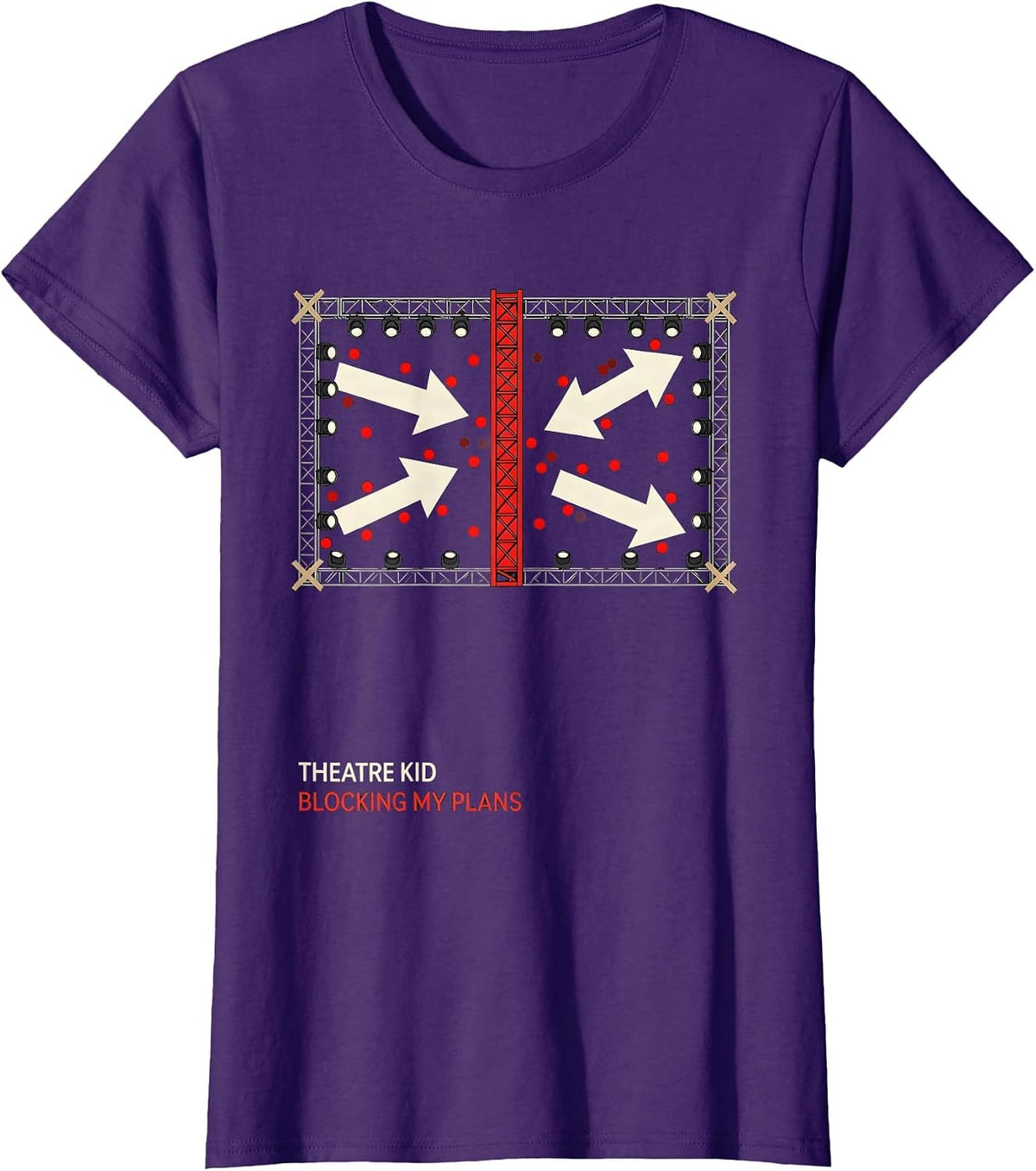 Women's Theatre Kid Blocking My Plans Funny Musical Theatre Nerd T-Shirt - Purple