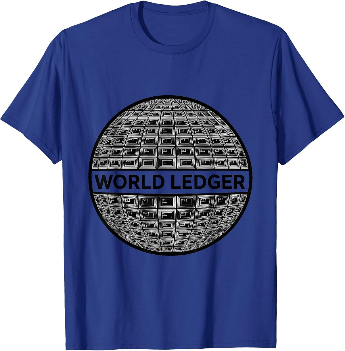 World Ledger Geometric Global Countries Flag Design T-Shirt - Royal Blue