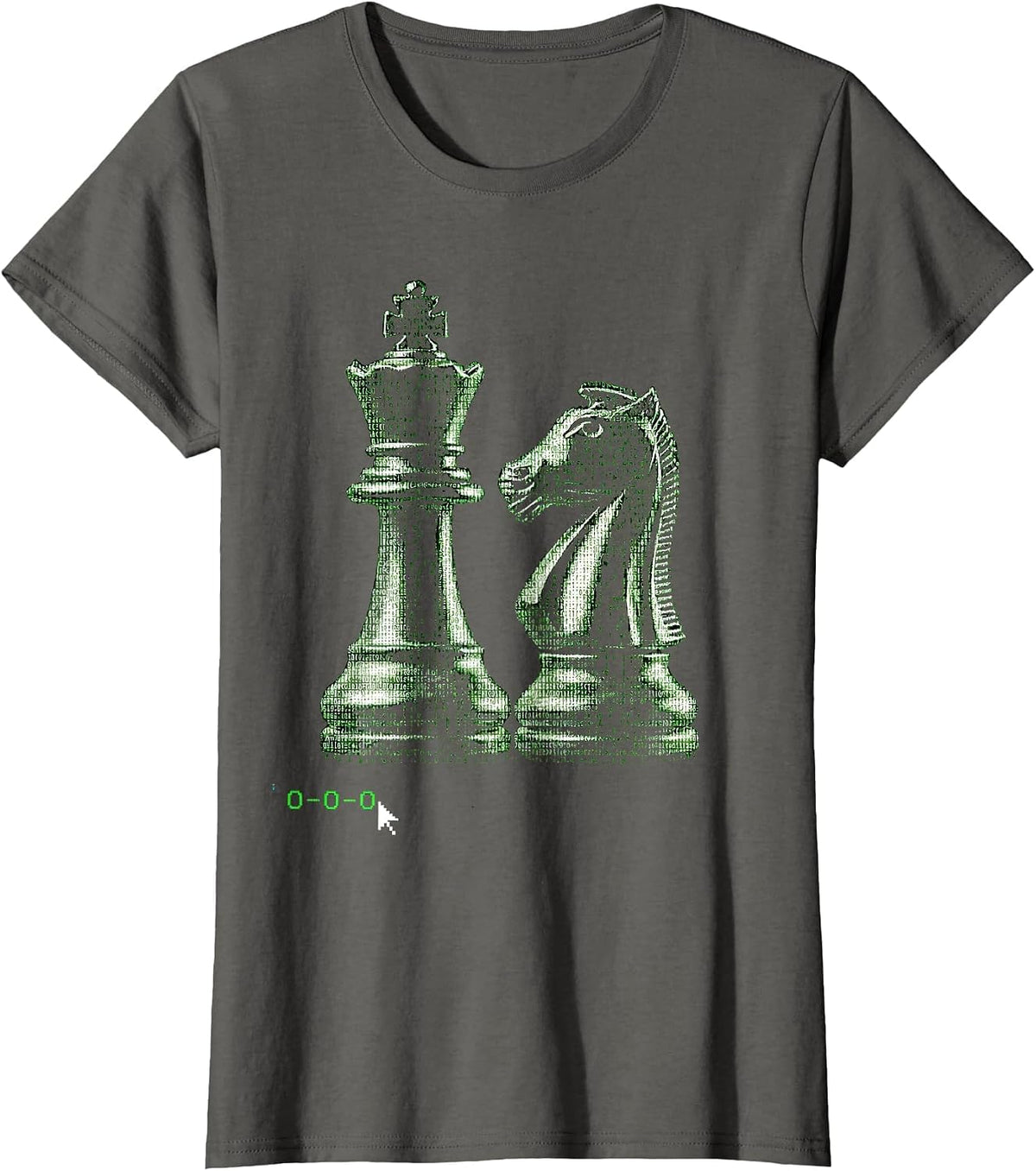 Women's O-O-O Funny Chess Lover Gift Chess Player Humor T-Shirt - Asphalt Grey